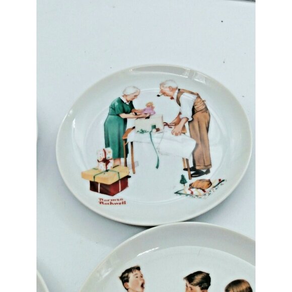 Collector Plates Norman Rockwell 4 Plate Set Hangable 6.5" - Japan - Picture 5 of 11